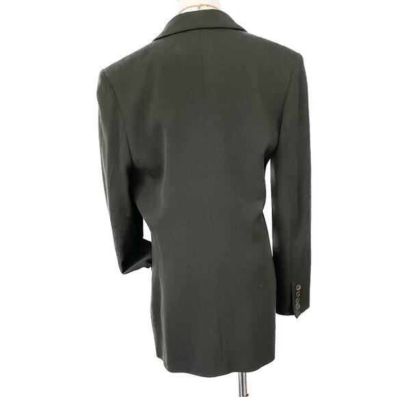 Vintage 90s AKA Eddie Bauer olive green 100% wool jersey knit jacket size 8 M - Picture 3 of 7